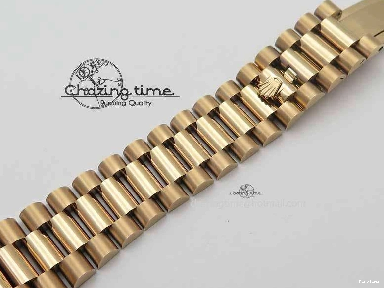 MiroTime 0318 Sophisticated Day-Date 40mm 228239 RG Noob 1:1 Best Edition Brown Roman Dial On RG President Bracelet A 3707